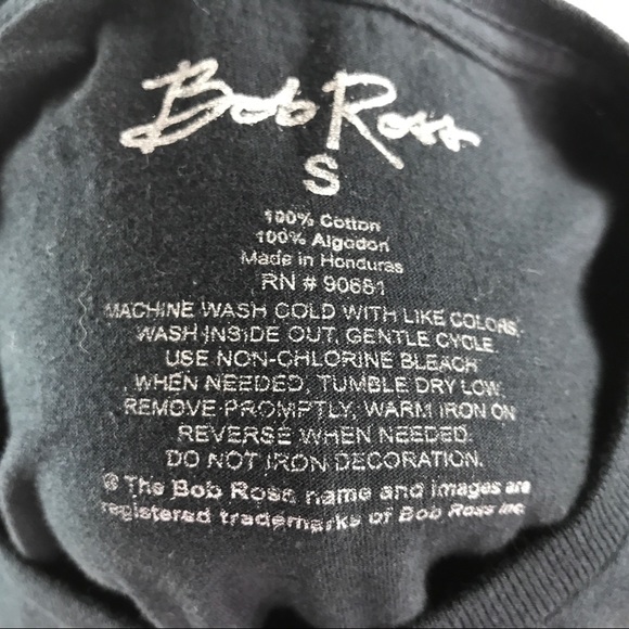 Bob Ross No Mistakes Happy Accidents T-shirt Sz S - Picture 4 of 4